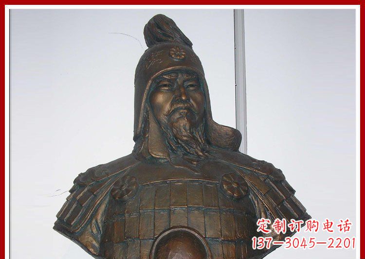 大同成吉思汗军事家玻璃钢仿铜胸像雕塑