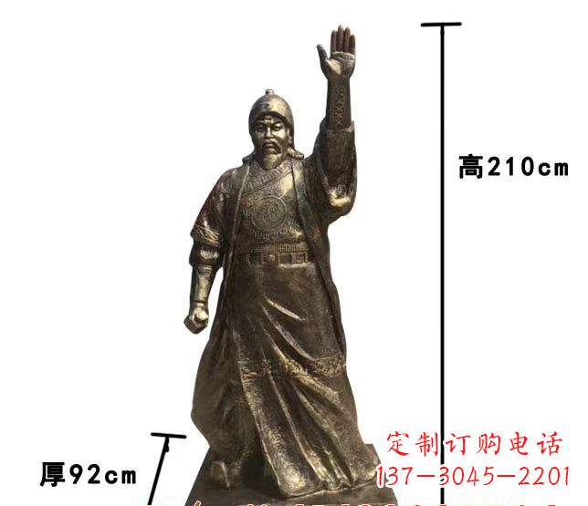 大同成吉思汗人物铜雕