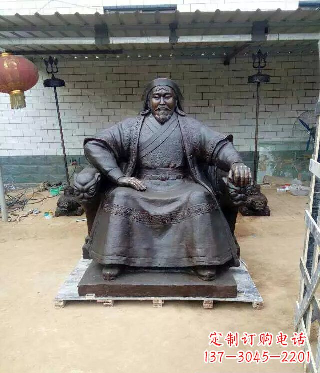 大同成吉思汗铜雕古代伟人雕塑