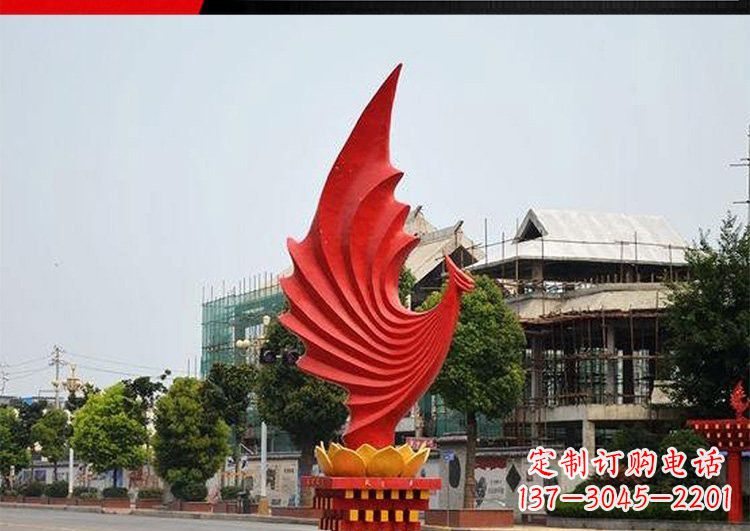 大同城市的至高象征——不锈钢凤凰雕塑
