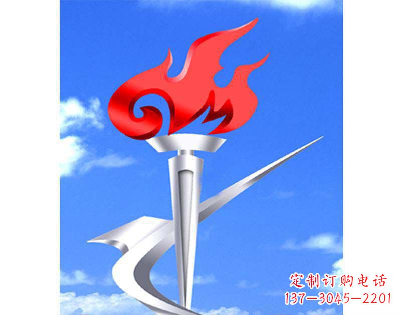 大同城市不锈钢抽象火炬雕塑