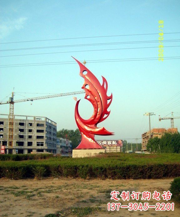 大同城市不锈钢凤凰雕塑