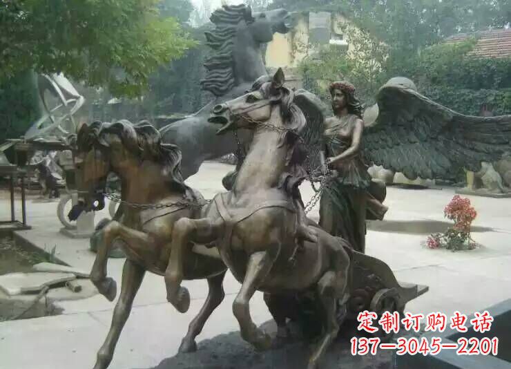大同马雕塑城市广场的一道美丽风景线