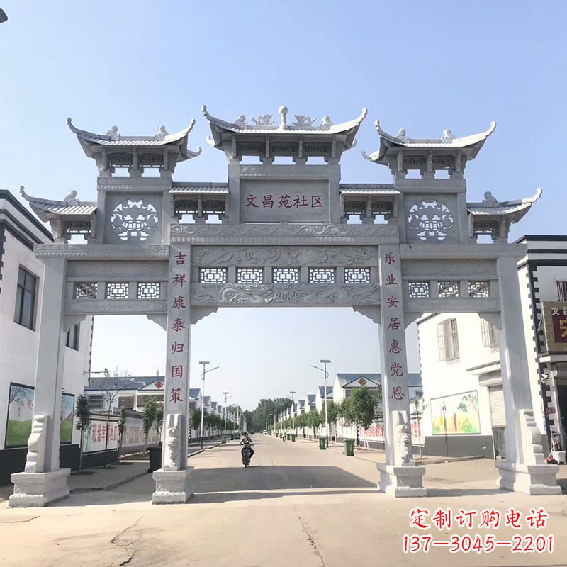 大同社区四柱雕塑——缅怀老北京的文化精髓