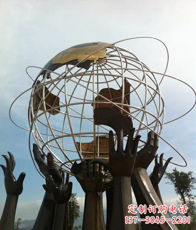 大同石家庄的地球雕塑一个城市的精神象征