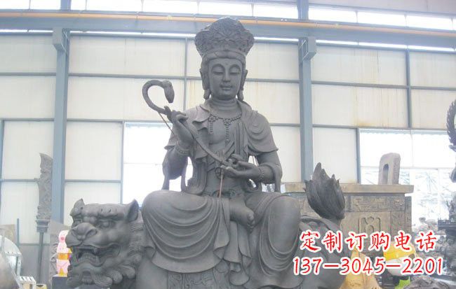 大同文殊菩萨坐狮子雕塑
