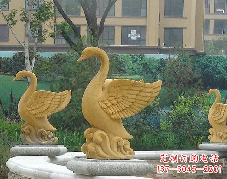 大同天鹅雕塑美丽的园林装饰