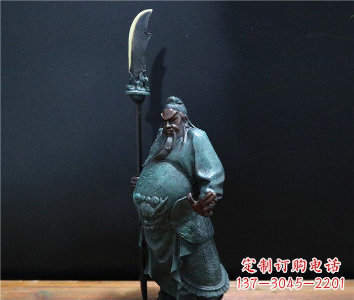 大同玻璃钢仿铜关公雕塑