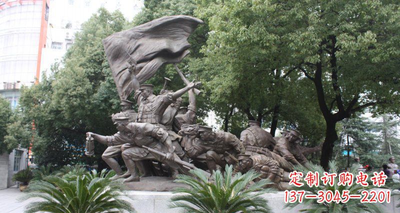 大同冲锋人物革命战士铜雕 (2)