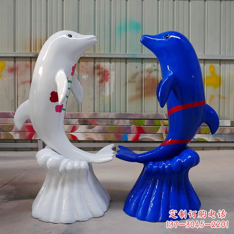 大同海豚雕塑美丽的景观装置