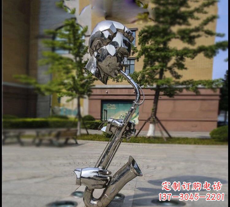 大同不锈钢萨克斯雕塑——展示音乐家的精神