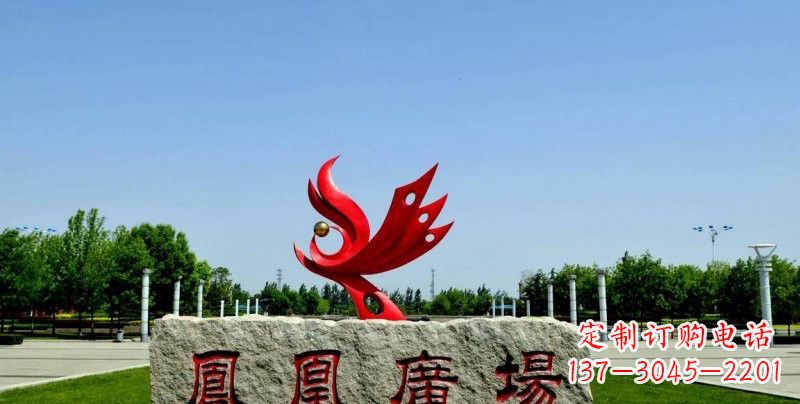 大同不锈钢凤凰雕塑奔放优雅的艺术之作