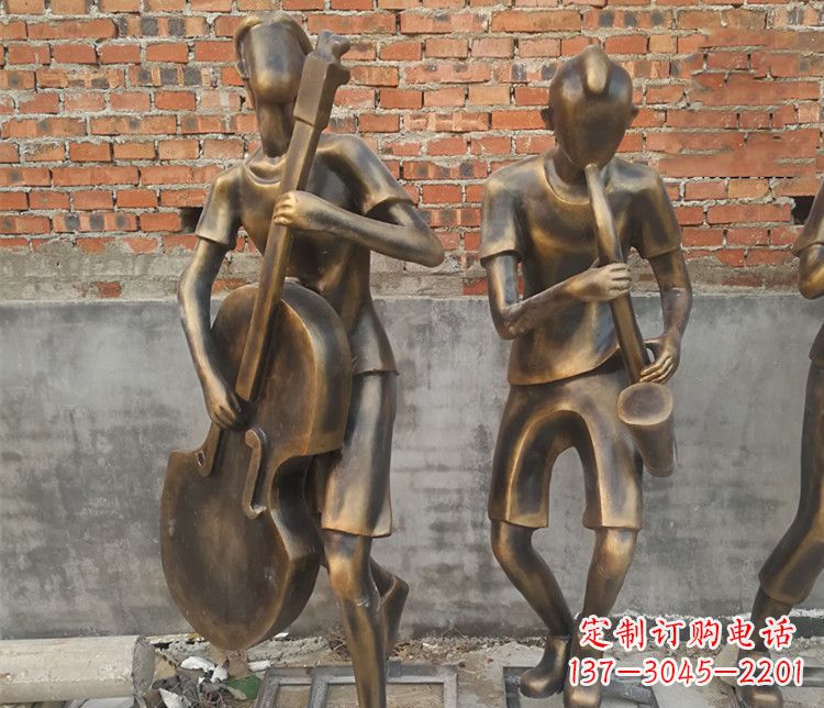大同抽象吹萨克斯人物铜雕