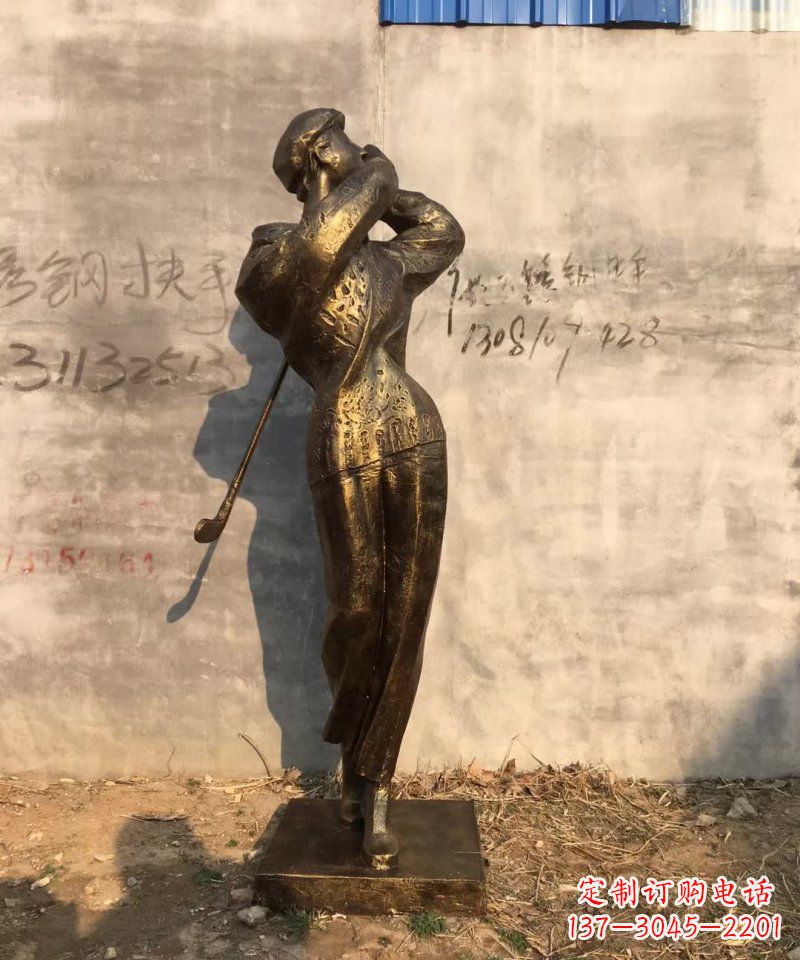 大同抽象打高尔夫球人物铜雕 (2)