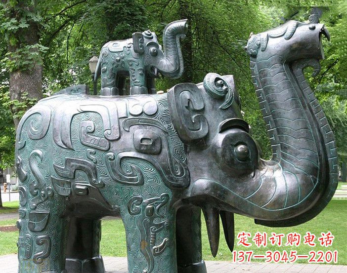 大同抽象大象铜雕