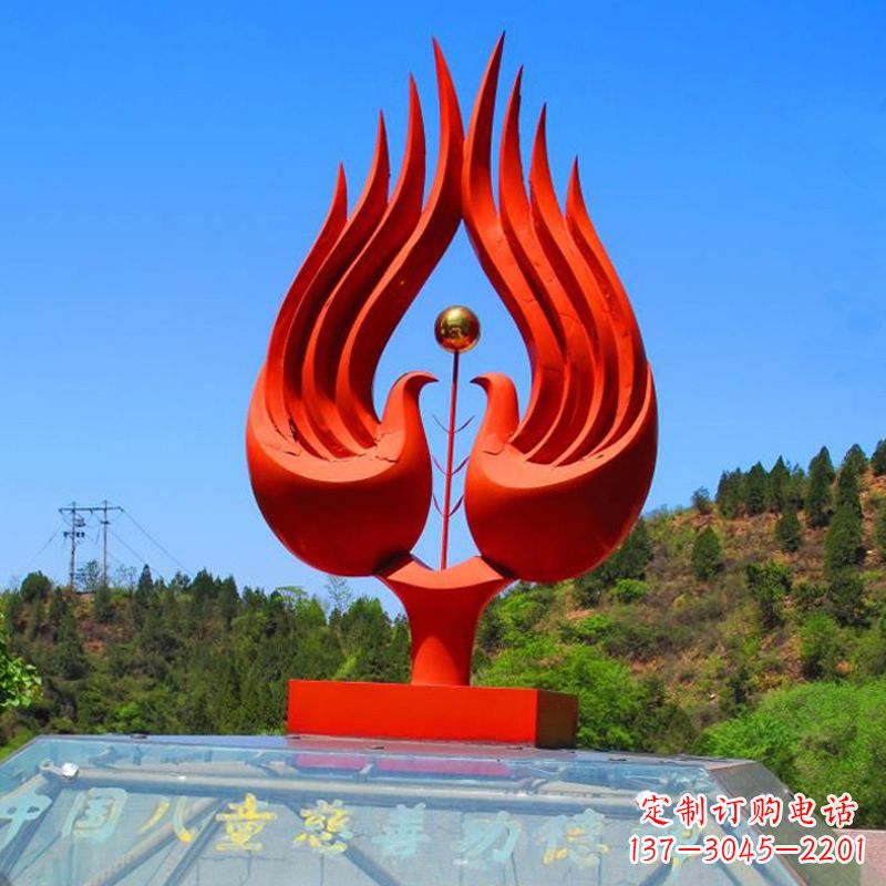 大同抽象凤凰公园不锈钢雕塑-景区园林景观神兽标识雕塑