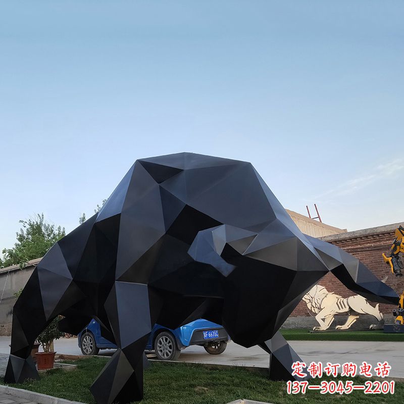 大同华尔街牛大型玻璃钢动物雕塑