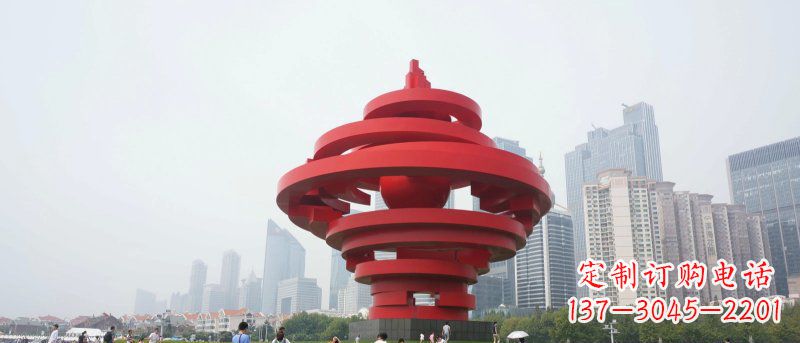 大同火炬雕塑标志五月风光