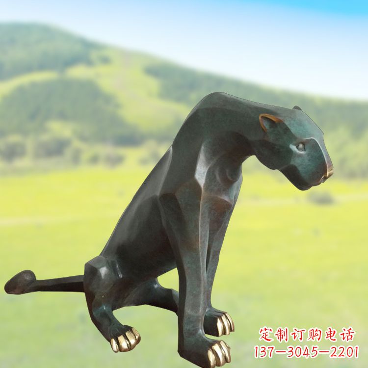 大同精美铜质豹雕塑精致雕刻,精美外形