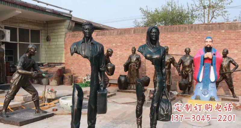 大同抽象男人女人铜雕