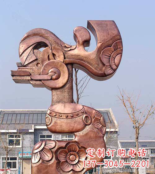 大同抽象皮影戏人物铜雕