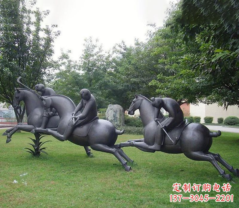 大同抽象人物骑马铜雕