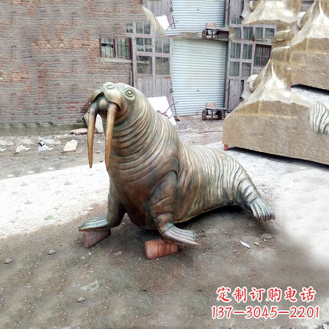 大同纯铜海豹雕塑