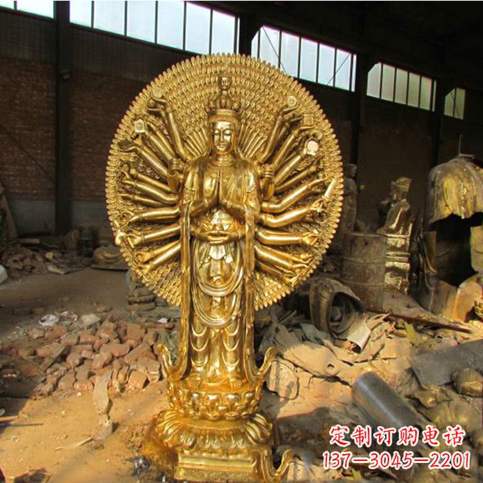 大同纯铜千手观音雕塑