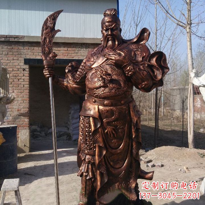 大同铸造巍然屹立的关公雕像