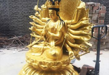 大同精美纯铜千手观音雕塑