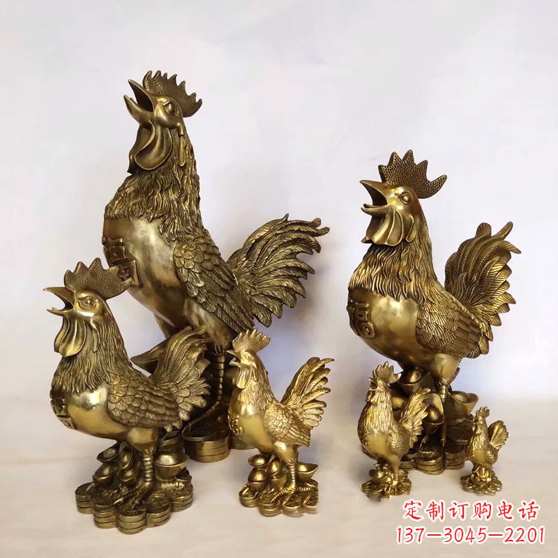 大同鸡雕塑纯铜打造的精美艺术品