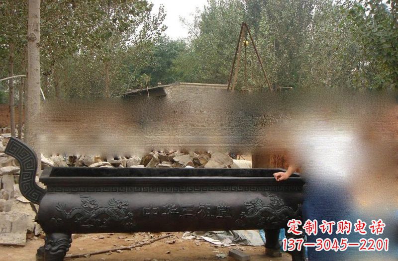 大同祠堂方形香炉铜雕