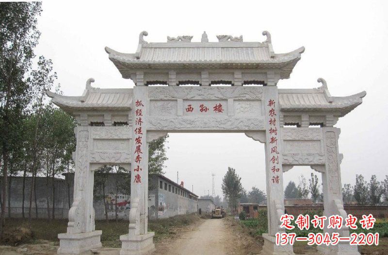 大同古老的牌坊石雕——传承文化的象征