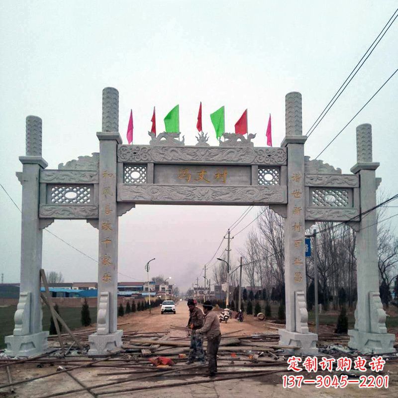 大同传承古老石牌坊雕塑