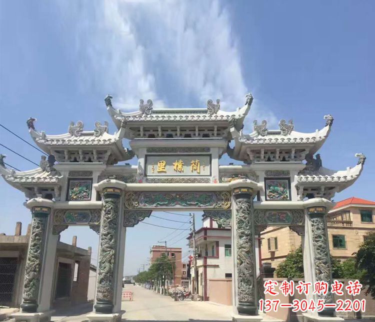 大同传承古老技艺 牌坊雕塑美化村庄