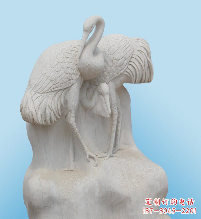 大同大理石制作的丹顶鹤雕塑