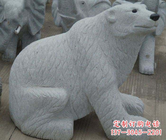 大同精美大理石雕刻的北极熊