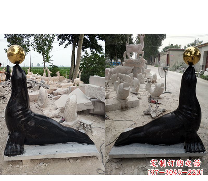 大同大理石海豹雕塑
