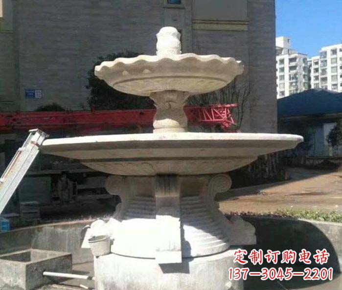 大同大理石多层喷泉别墅景观石雕