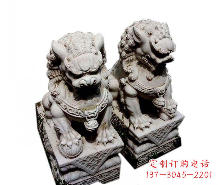 大同大理石仿古石狮子雕塑