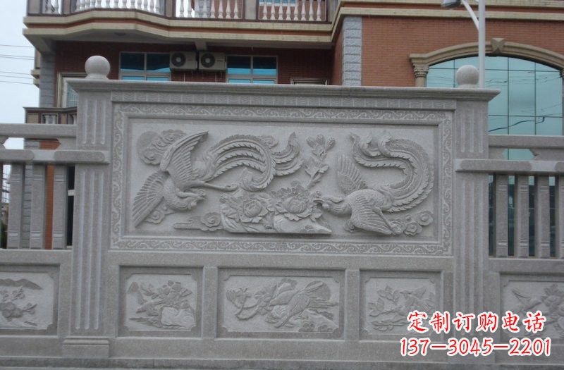 大同大理石凤凰壁画浮雕