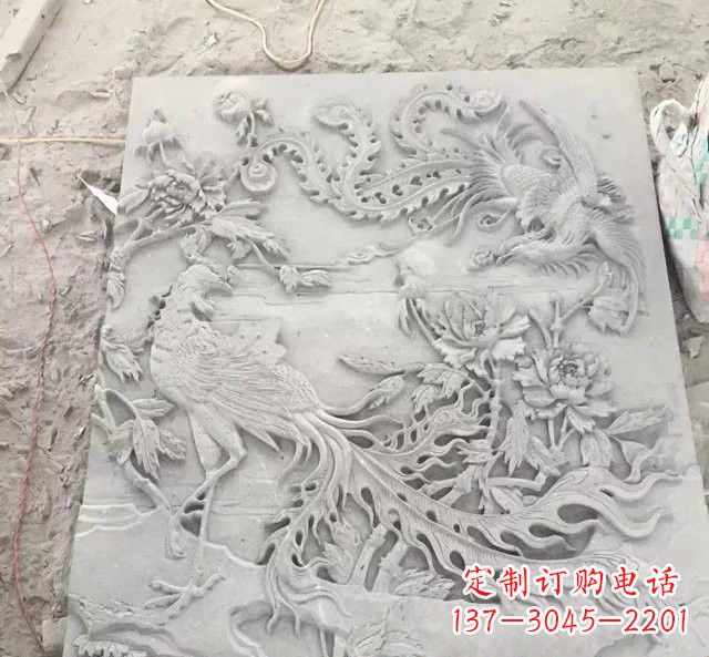 大同大理石凤凰浮雕