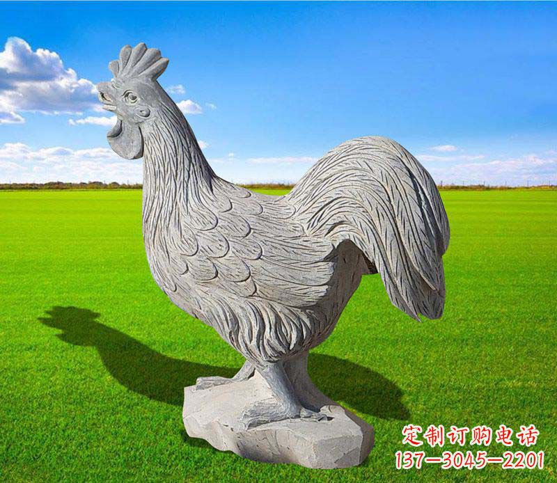 大同大理石公鸡公园动物石雕