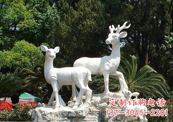 大同雕塑艺术——大理石公园小鹿石雕