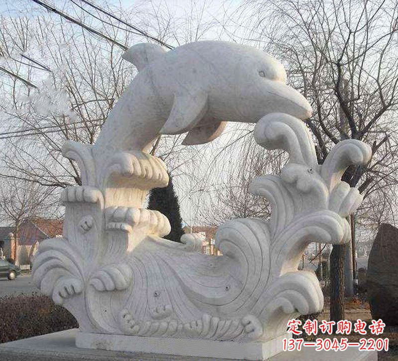 大同海豚浪花大理石雕塑