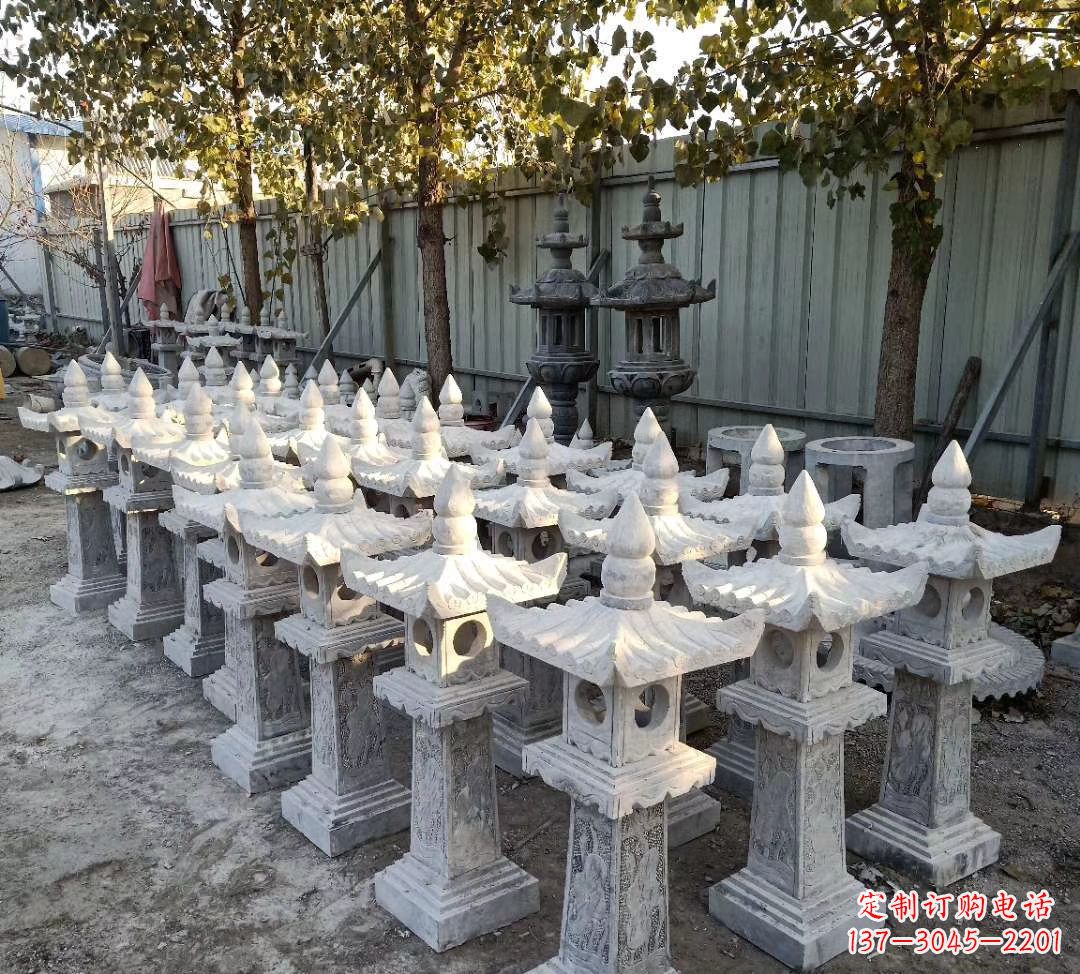 大同优雅摩登,大理石公园石灯雕塑