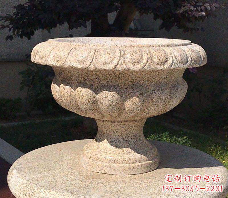 大同大理石花钵公园花盆石雕