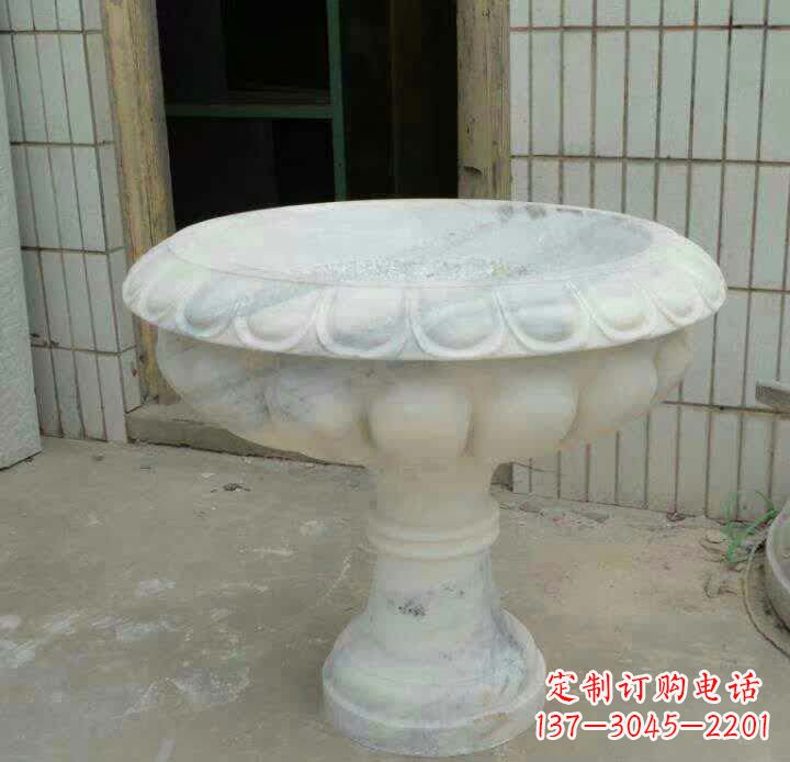 大同大理石花盆雕塑精美绝伦,艺术风采