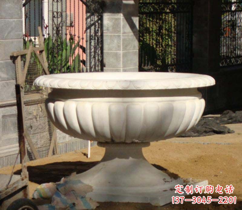 大同精美大理石花盆雕塑