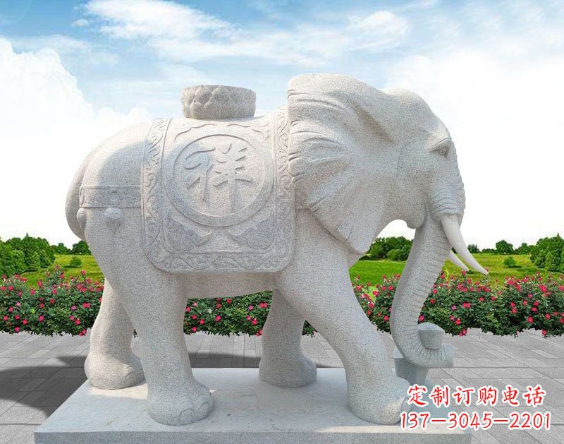 大同精美大理石大象雕塑